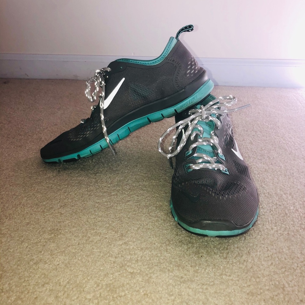 Nike grey and mint green sneakers